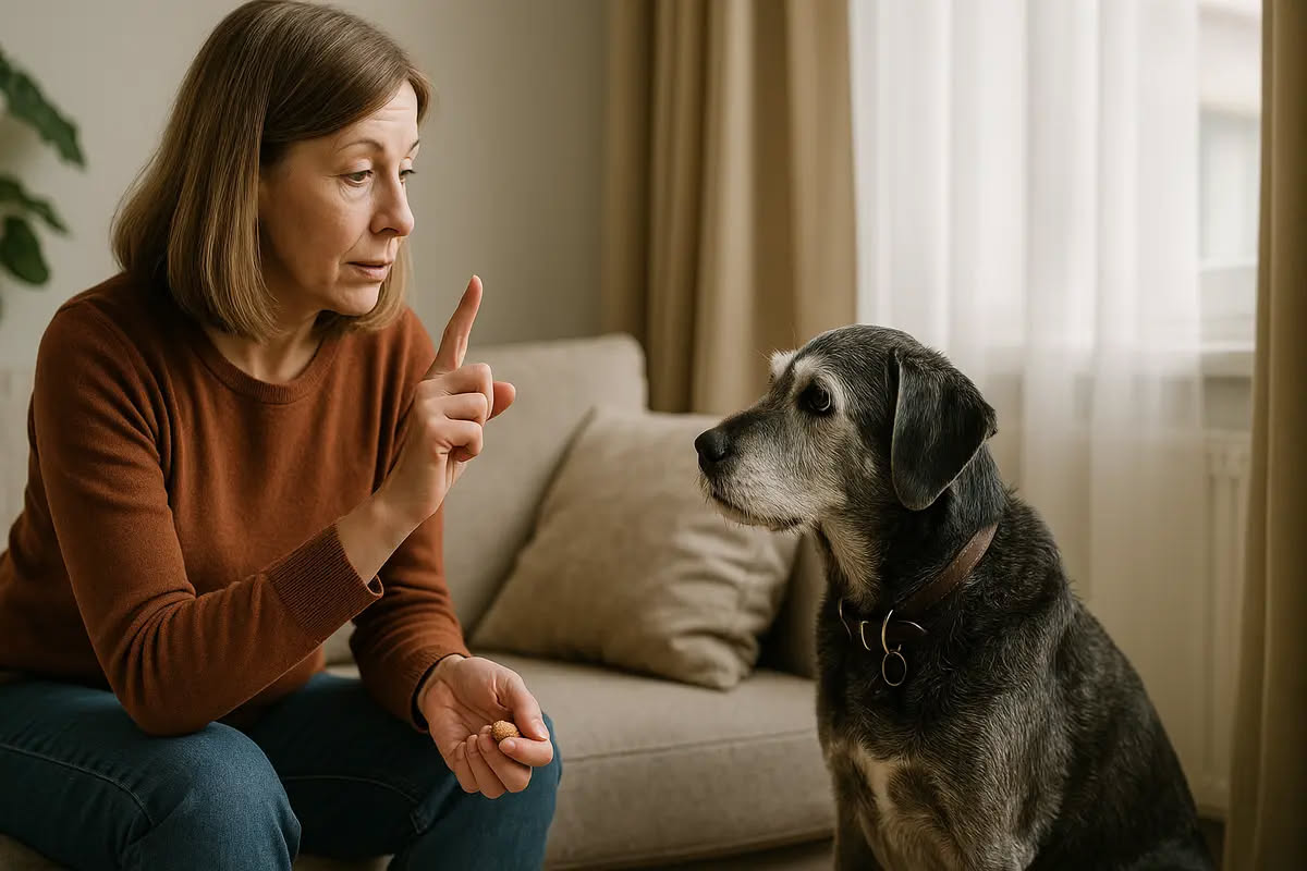 Cane con orecchie dritte e mobili, primo piano del padiglione auricolare esterno, sfondo neutro